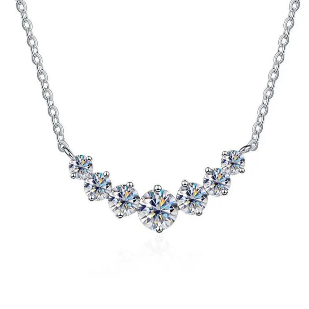 18K white gold Plated 925 NECKLACE TEST POSITIVE DIAMOND!